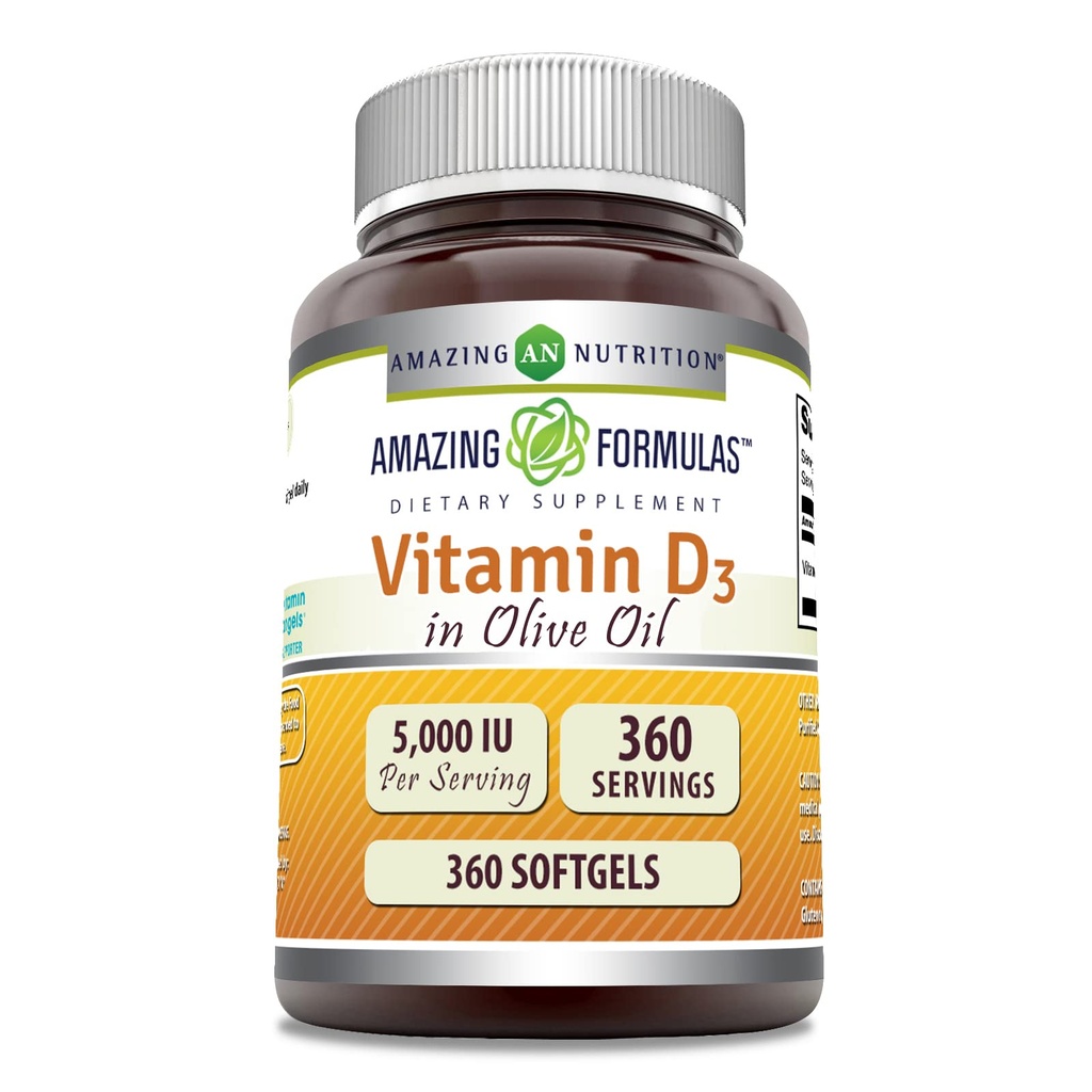 Amazing Formulates Vitamín D3 v olivovom oleji 5000 IU Supplement 