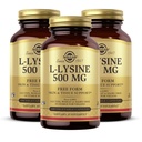 Solgar L-Lysine 500 mg - 100 rastlinných kapsúl, balenie po 3 - Podpora kože a tkaniva - non-GMO, Vegan, Kosher, bez lepku - 300 celkovej služby