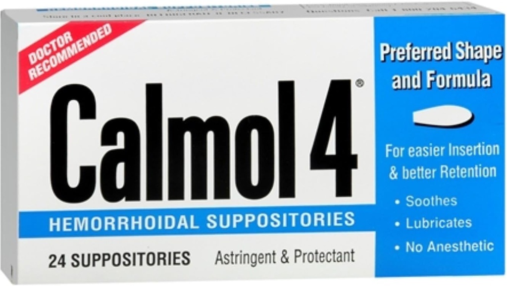 Calmol 4 Hemorhoidal Suppository 24 Každý (pár z 3)