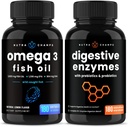 NutraChamps Omega 3 Rybí olej a tráviace enzýmy 2 balenie