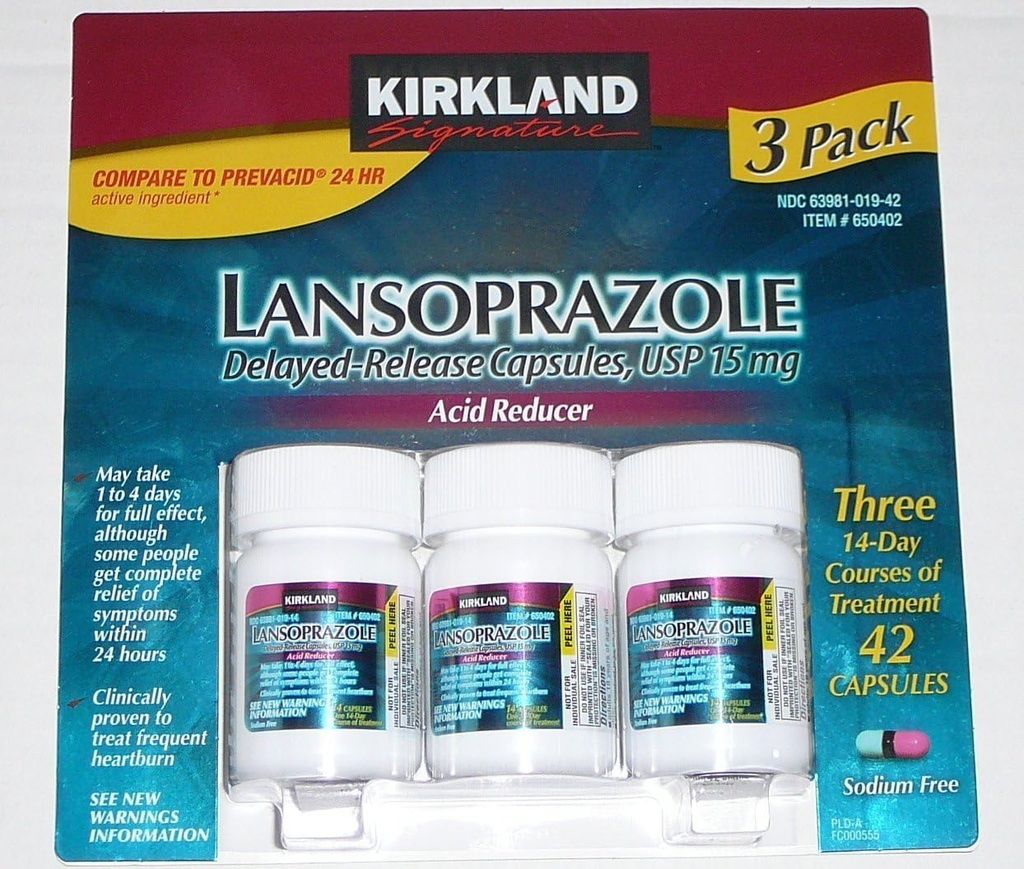 Kirkland Signature Lansoprazol 15 mg. Redukcia kyseliny, 42 kapsúl