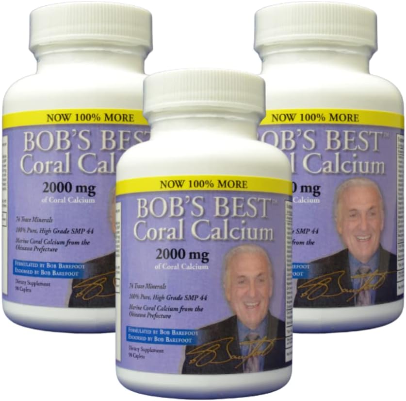 Bob's Best Coral Calum 2000mg, 3 BALENIE 90 Caplets NEW IMPROVED FORMULATION! Bob je najlepší
