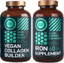 WILD PALIVE Vegan Collagen Builder Tablety a železo doplnok pre ženy s kyseliny listovej ženské prádlo