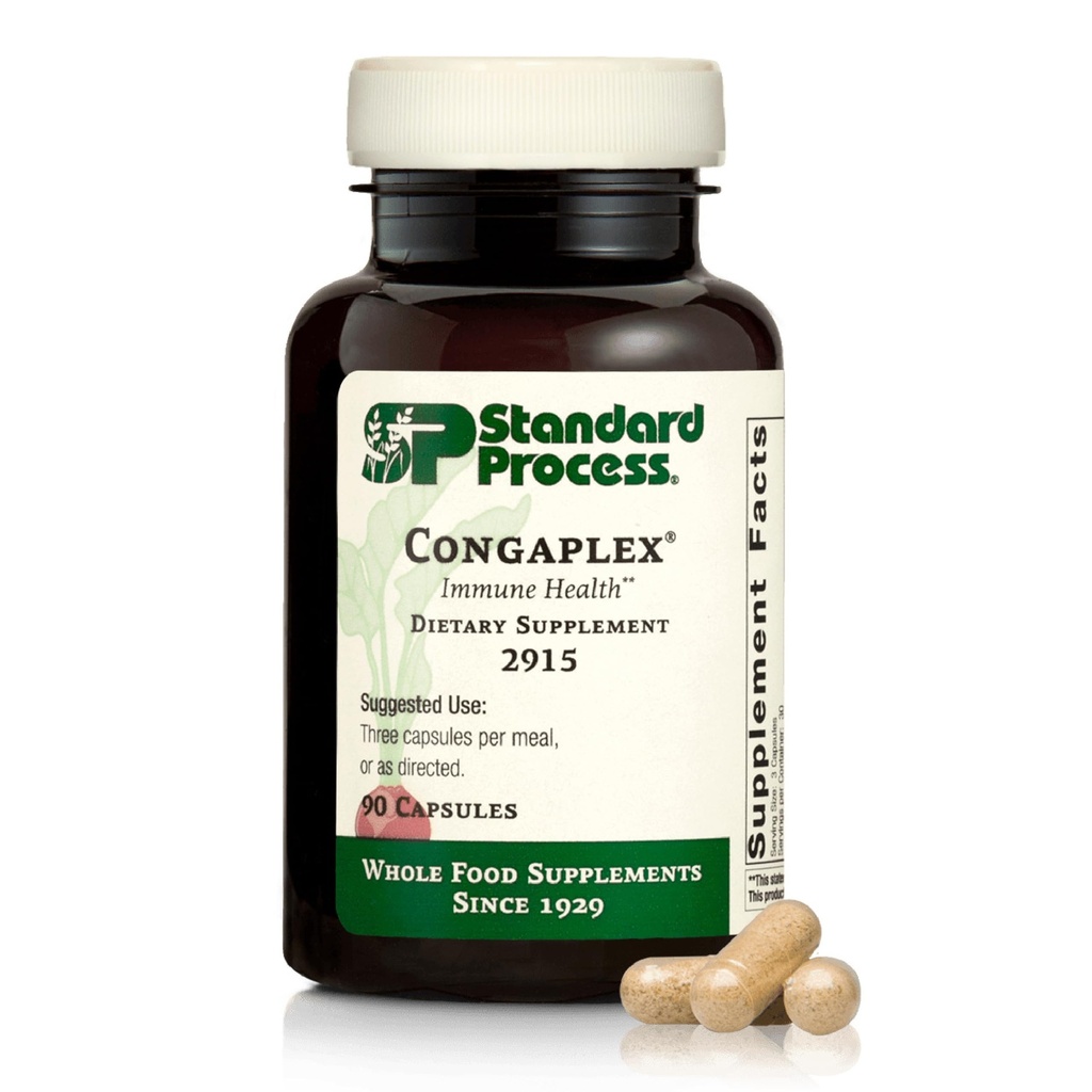 Štandardný proces Inc. Congaplex, Thymus Gland Support Supplement, Podpora Imunitné zdravie s laktátom vápenatým, horčík, vitamín C a vitamín A, Imunitný systém Pomoc s puzdra - 90 Kapsule