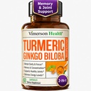 Ginkgo Biloba a Turmerica Curcumin Supplement with Black Pepper & Organic Tumeric 