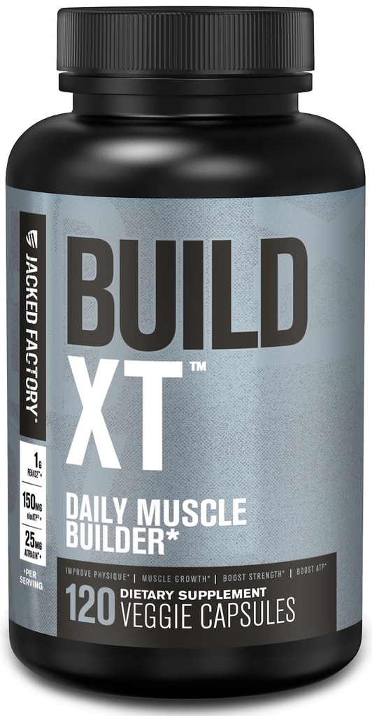 Jacked Factory Build-XT Daily Muscle Builder & Performance Enhancer - Muscle Building Supplement for Muscalar Strength & Growth