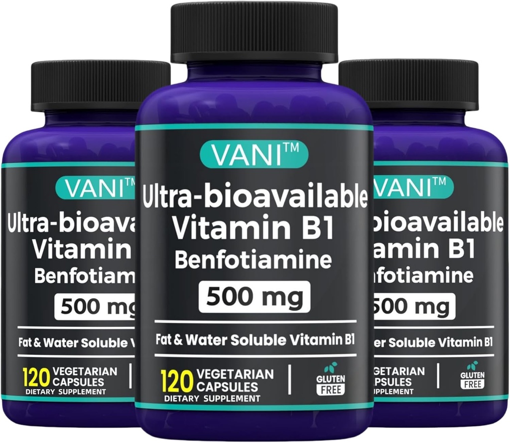 2 v 1 vylepšená formula: vitamín B1 s benfotiamínom 500 mg, Fat Rozpustný doplnok vitamínu B-1, 500 mg - 120 kapsúl (3)
