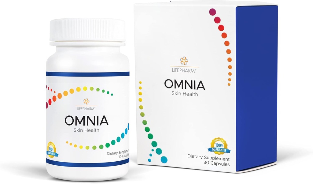 Omnia - Koža, vlasy a nechty doplnok - Triple Acting Complex pre zdravú a žiariacu pokožku - Ponúka prírodný zmes vitamínov, minerálov, kolagén a iné superpotraviny - 30 Kapsule