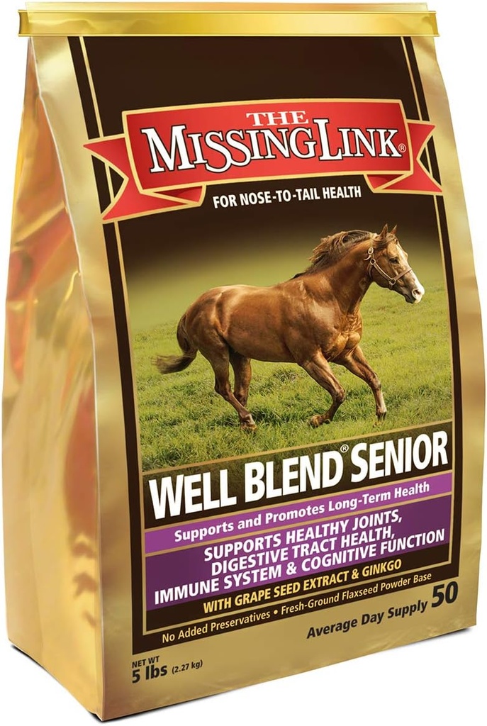 Chýbajúce Link Equine Well Blend Senior Superfood Supplement Powder, 5 lb. Bag / 50 Day Supply