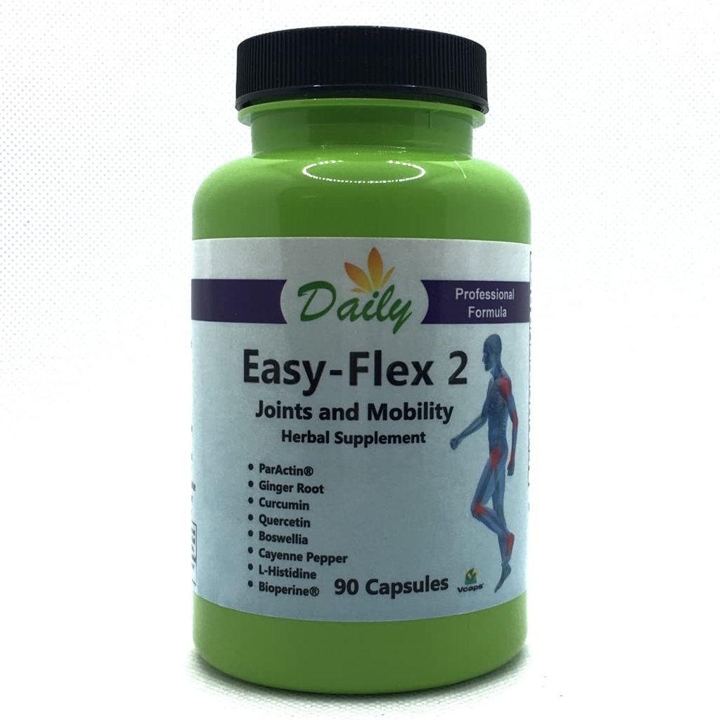 Daily Manufacturing Easy-Flex 2TM (Andrografis Paniculata, Boswellia Extract, L-Histidín, kurkumín, Quercetin, Black Pepper Extract, Ginger Root Powder & Cayenne Pepper)