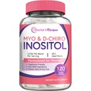 Lekár recepty Inozitol Supplement, Myo-Inozitol & D-Chiro Inozitol Kapsule 2050mg per Serving, Ideal 40:1 Blend, Hormone Balance for Women, Ovarial Function & Fertility Support, 120 Vegan Caps
