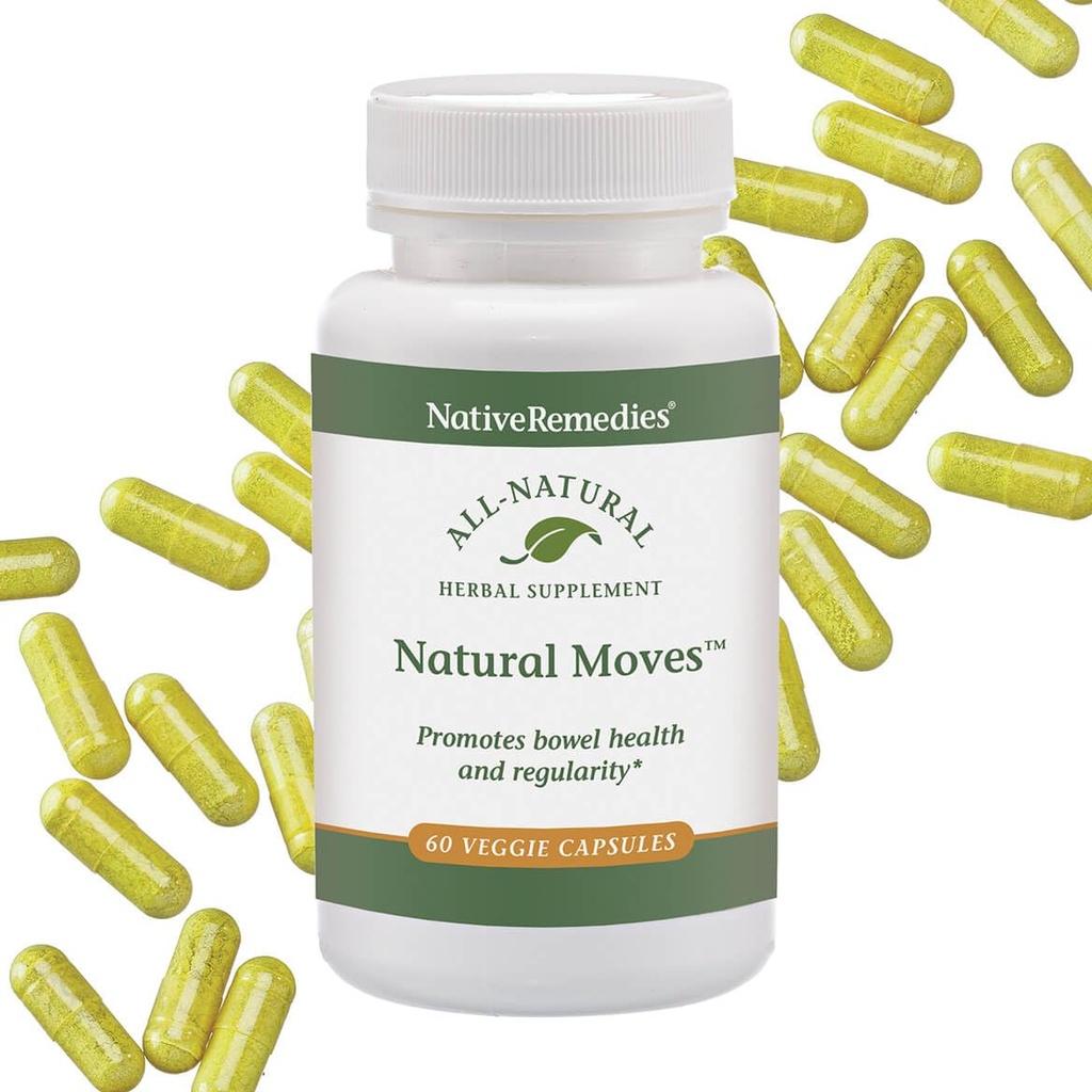 Native Remedies Natural Moves - Všetky prírodné bylinné doplnky podporuje zdravie a pravidelnosť ako súvisí s zápcha - 60 Veggie Caps