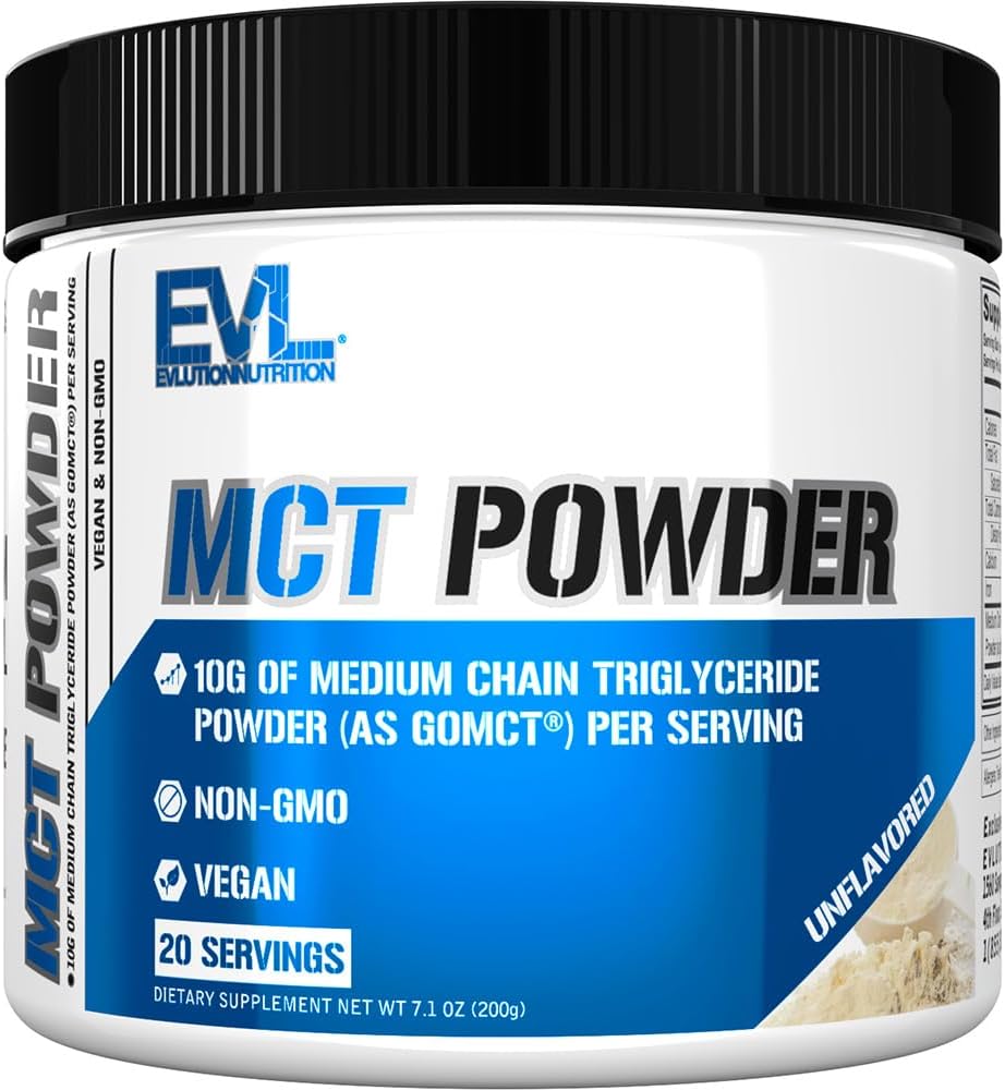 Elution Nutrition MCT Powder - Keto Supplement - MCT Oil Powder - 10G Medium Chain Triglyceridy - Brain & Body Energy Drink - Mastné kyseliny Supplement - Vegan & Non-GMO - 20 Servings - Nechutne
