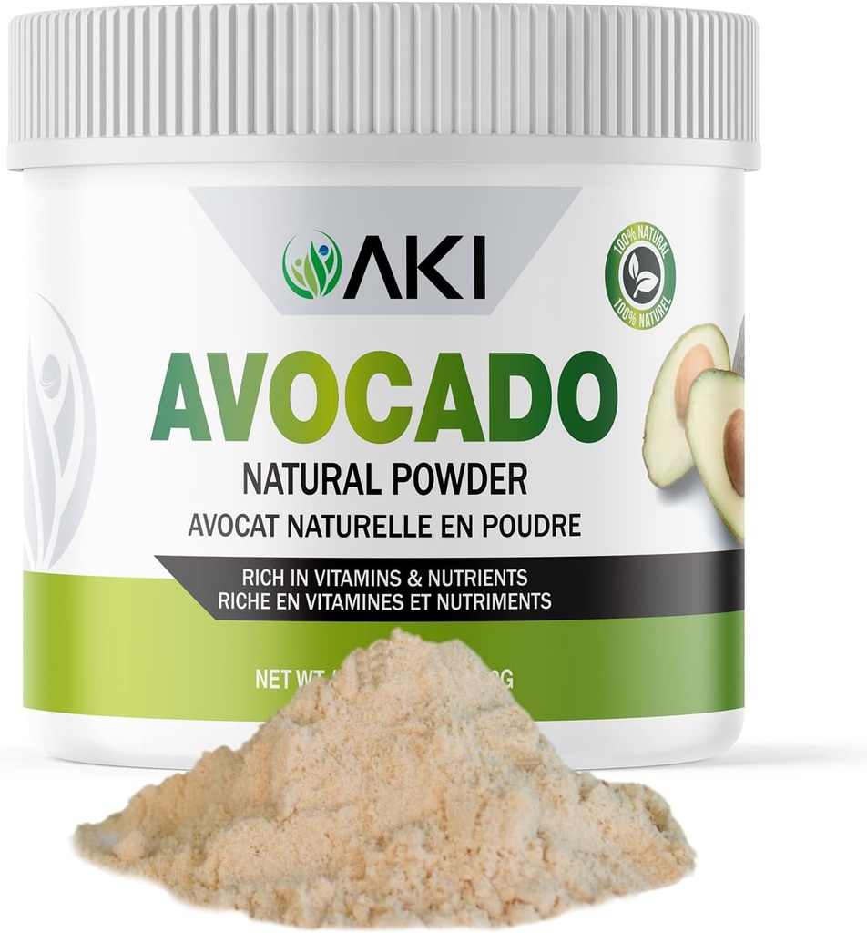 AKI Avocado Superfood Powder (6oz/170g) - Bohaté na výživné látky, vitamíny, Omega 3 a antioxidanty - Ideálne pre smoothies, Yogurt alebo Milkshake nanuky - Vegan & Non-GMO