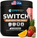 CoreBody Switch Energy Drink Mix -Nootropics Brain Suplement for Memory & Focus, Sugar Free Energy Booster with Nootropics, Alpha GPC, All Day Focus* (Tropical Punch)