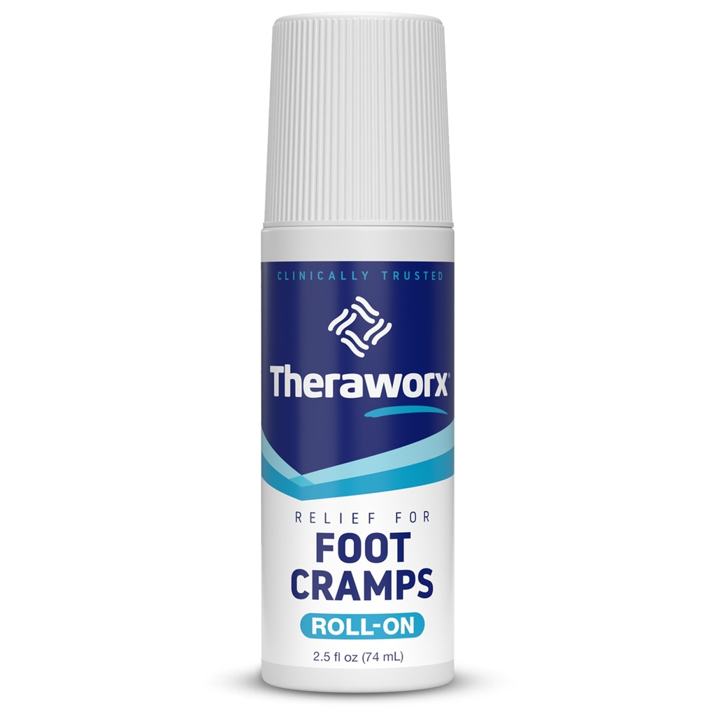 Theraworx Relief for Foot Cramps, Fast-Acting Foot Cramp Relief Roll-On - 2.5 Oz - 1 gróf