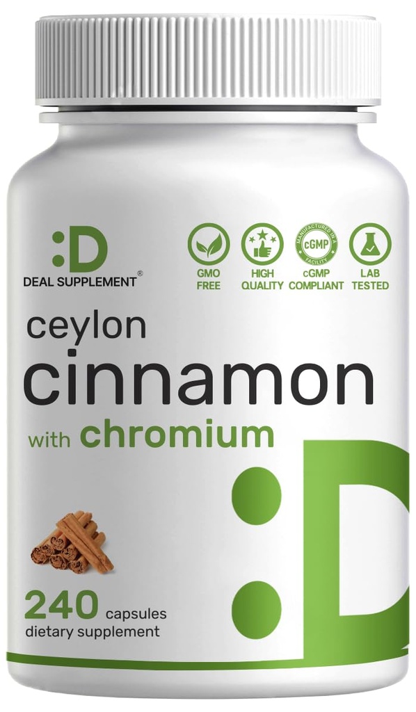 Ceylon škorica s chrómom 1000mcg, 240 Kapsule 