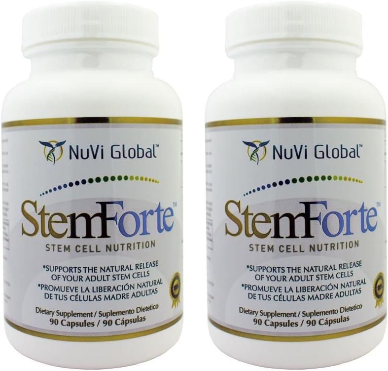 Plus stem Cell Nutritional Doplnky pre mužov, ženy - dve fľaše - Advanced stem cell and Telomere Activity Support - Podporuje prirodzené uvoľnenie kmeňových buniek, zvýšenie energie, zameranie, nálada