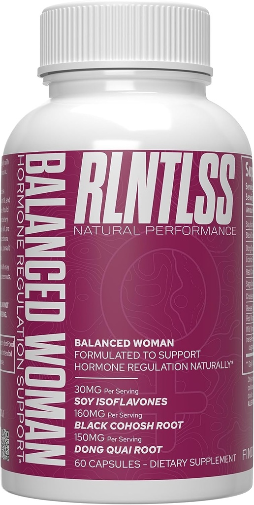 RLNTLS Balanced Woman - Natural Hormone Regulation Support - 1250+ mg per Serving - Ženy Premium Hormonal Imbalance Supplement - 11 Active Ingredient Complex - Made in The USA - (60 Kapsule)