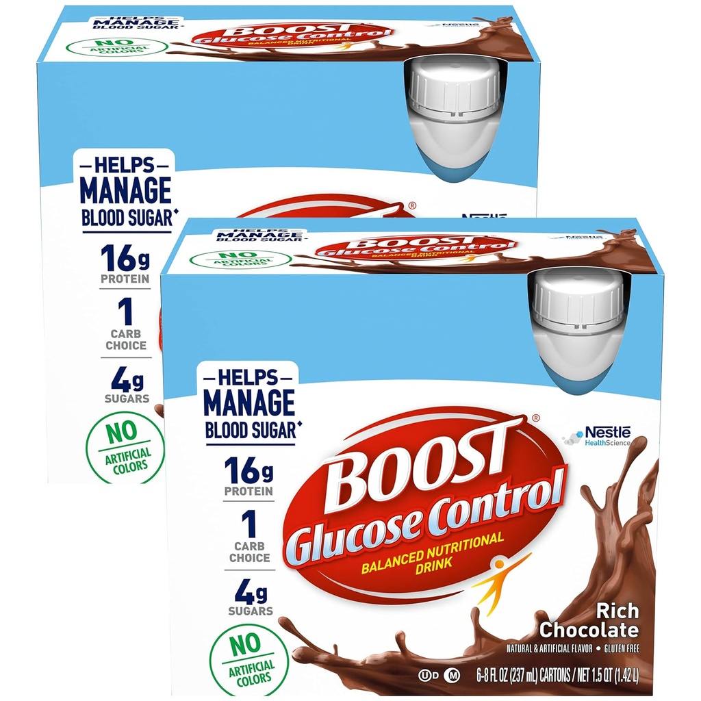 Boost Glukóza Control Bohatá čokoláda pripravená na pitie, 8 oz., 12 Počet