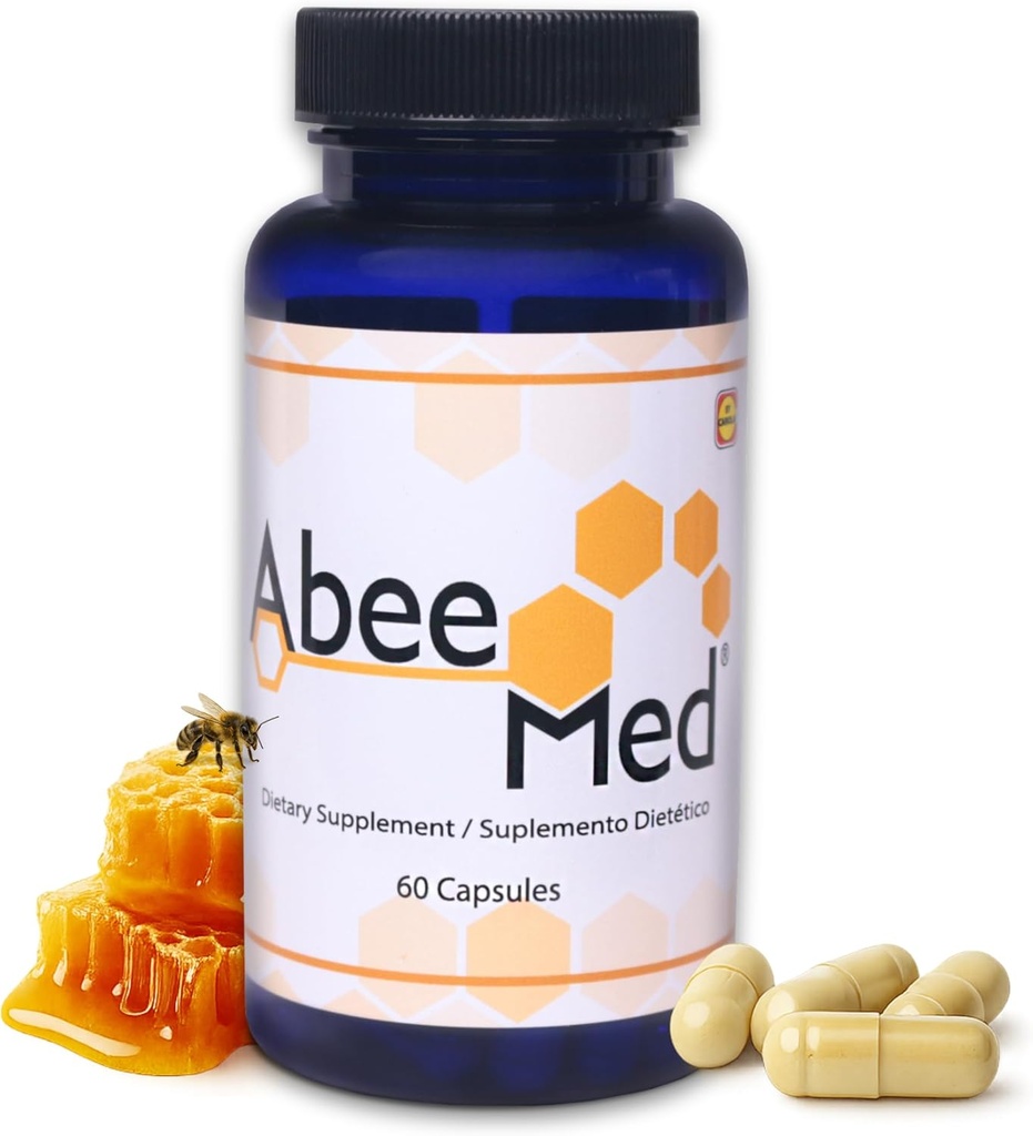 AbeeMed Bee Venom Kapsule - Prírodný apitoxín Supplement w/Manuka Med - Podpora zápalu a mobility, kĺbové a svalové poruchy - Podpora Sprains, Bruises a kmene - 60 Počet (30 Servings)