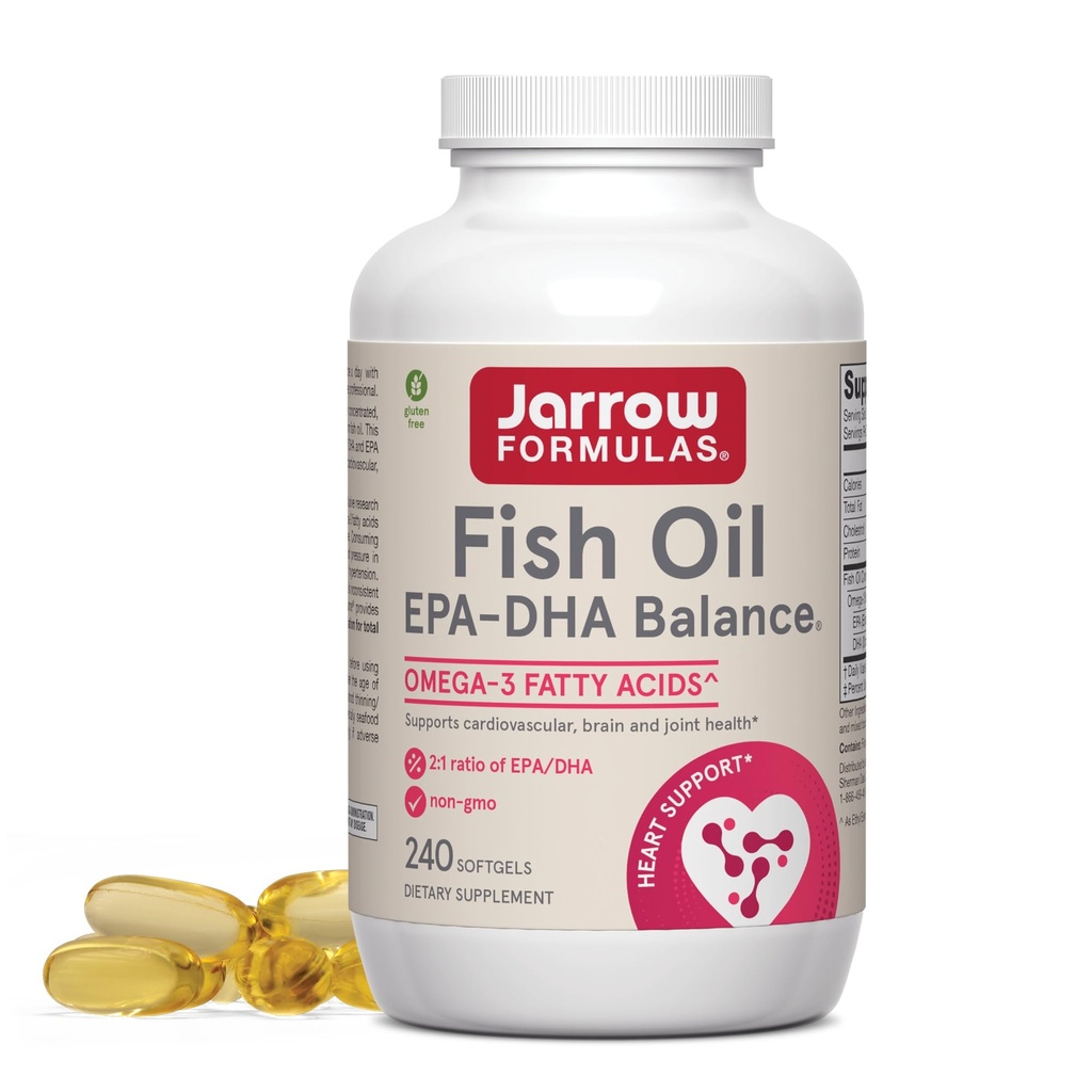 Jarrow Formulates EPA-DHA Balance, 1200 mg Omega-3 mastné kyseliny pre kardiovaskulárnu podporu, 240 Softgels, 120 dní