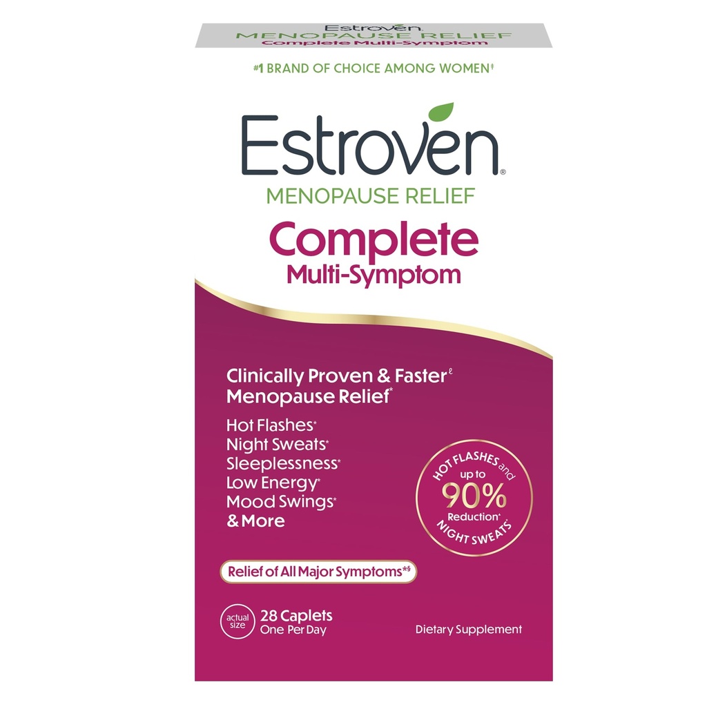Etroven Complete Multi-Symptom Menopauza Supplement for Women, 28 Ct., klinicky preukázané zložky poskytnúť Menopauza Relief & Night Poteats & Hot Flash Relief * Drug-free & non-GMO