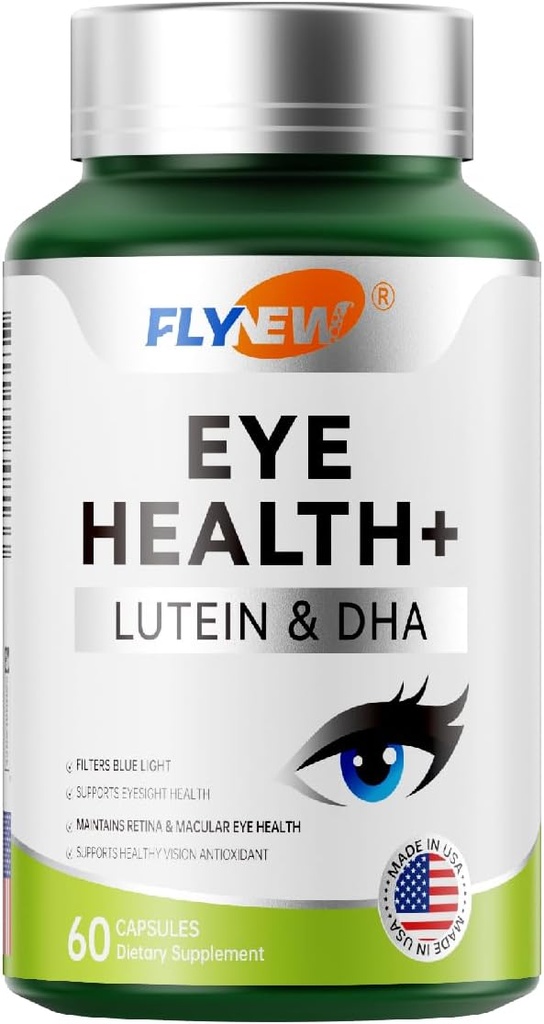Eye Health Supplement, Eye Care with Lutein& DHA, Anthocyanin Rich Blueberry Extract, Zeaxantin from Marigold Flower Extract