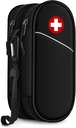 SITHON Double-Layer Epipen Nosenie kufrík, Cestovné lieky Organizátor taška núdzové lekárske vrecko drží 2 EpiPens, Astma Inhaler, Anti-Histamín, Auvi-Q, Alergy Medicine Essentials (čierna)