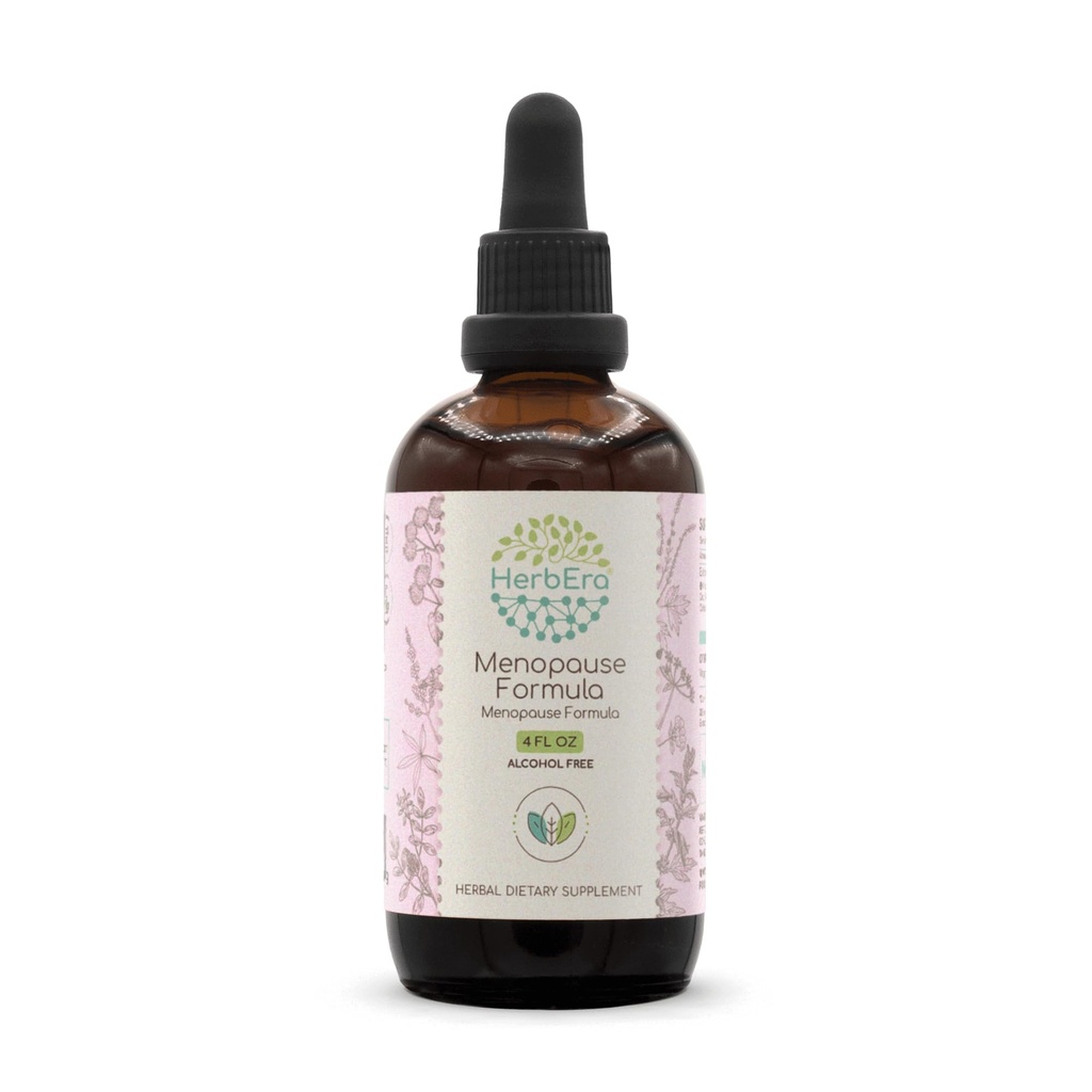 HerbEra Menopauza Vzorec B120 bez alkoholu extrakt Tinktúra, koncentrované kvapalné kvapky prírodné Vitex Berry, koreň sladkého drievka, Motherwort, Dong Quai Root, Burdock Root, Black Cohosh Root. 4 Fl Oz
