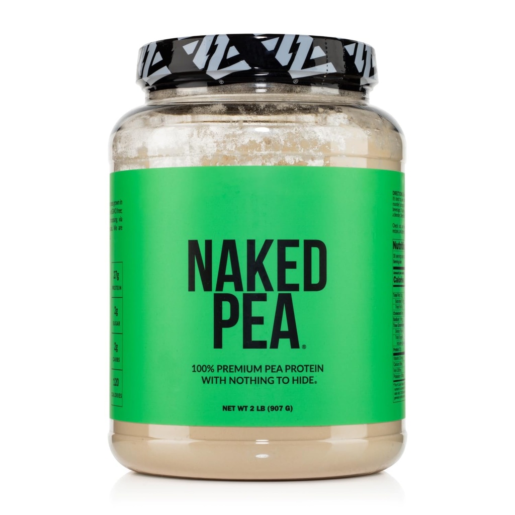 NAKED Pea - 2LB 100% Pea Protein Powder from North American Farms - Unflavred Vegan Pea Protein Isolate - Plant Protein Powder, Easy to Digest - 30 Servings