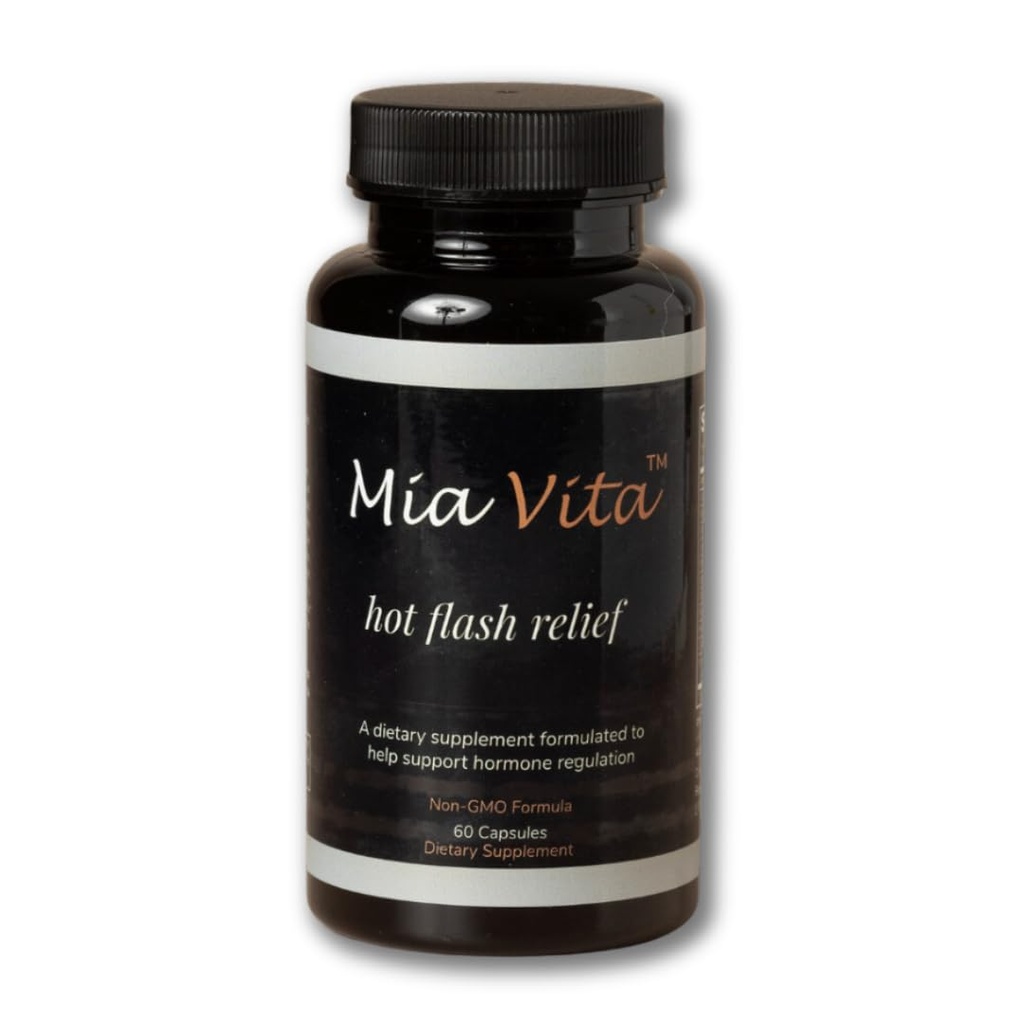 FEMMEPHARMA Mia Vita Hot Flash Doplnky pre Menopause Non-GMO Natural Hormone Regulation pre nočné potey Black Cohosh & Dong Quai 60 Kapsule (30 dní dodávky)