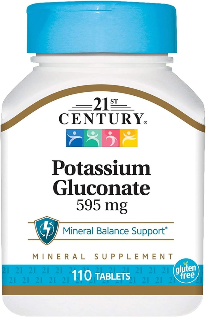 21. storočie, glukonát draselný, 595 mg, 110 tabliet