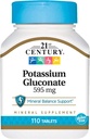 21. storočie, glukonát draselný, 595 mg, 110 tabliet