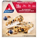 Atkins Blueberry Greek Yogart Protein Meal Bar, High Fiber, 15g Protein, 3g Cukor, 5g Net Carbs, Nahradenie jedla, Keto Friendly, 5 g
