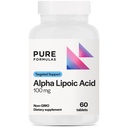 PureFormulas Alpha Kyselina lipoová 100 mg ALA Supplement for Liver Support, Antioxidanty, Nerve, & Kardiovaskulárne Acido Alfa Lipoico 100 mg Neuropatia Supplement Non- GMO 60 tabliet