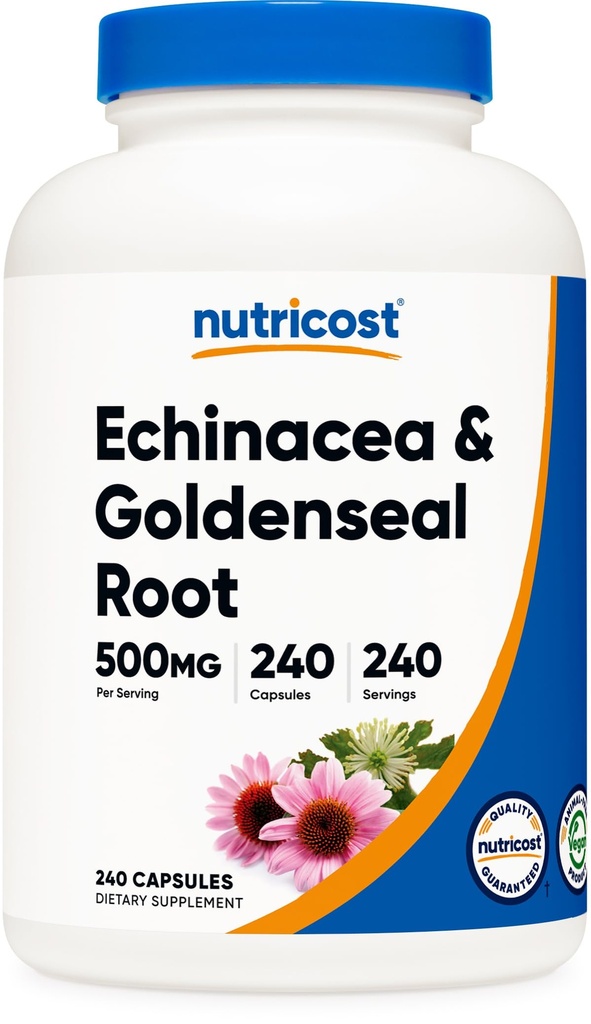 Nutricost Echinacea & Goldenseal Root, 500mg, 240 Kapsule - Vegetarian Caps, Non GMO, Gluten Free