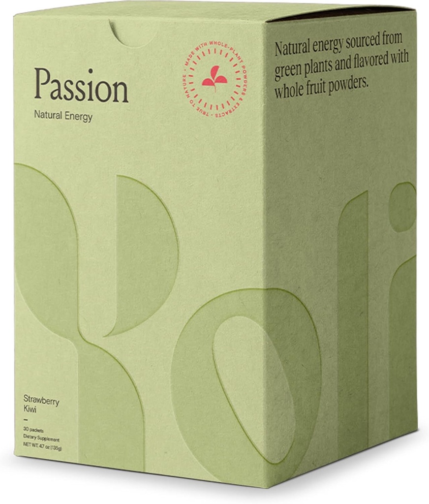 Yoli® Passion Energy Drink Powder Mix - Natural Energy Drink Mix for Endurance and Stamina, 30 Pakets - Jahodová kivi