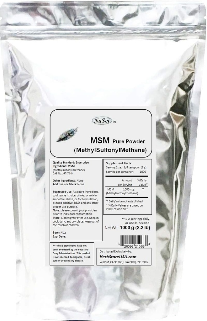 MSM (metylsulfonylmetán) čistý prášok (1000 gramov (2,2 lb))