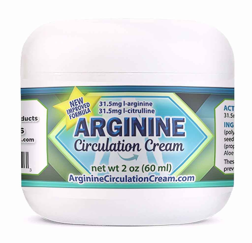 Arginín Circulation Cream 2 oz - Mentol, L Arginine & L Citruline Lotion - podporuje zdravé nohy a telo prietok krvi - celá rodina výrobky
