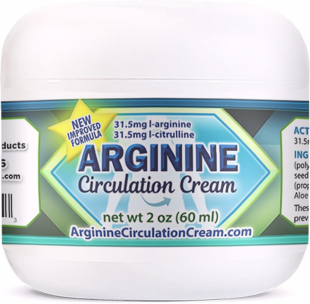 Arginín Circulation Cream 2 oz - Mentol, L Arginine & L Citruline Lotion - podporuje zdravé nohy a telo prietok krvi - celá rodina výrobky