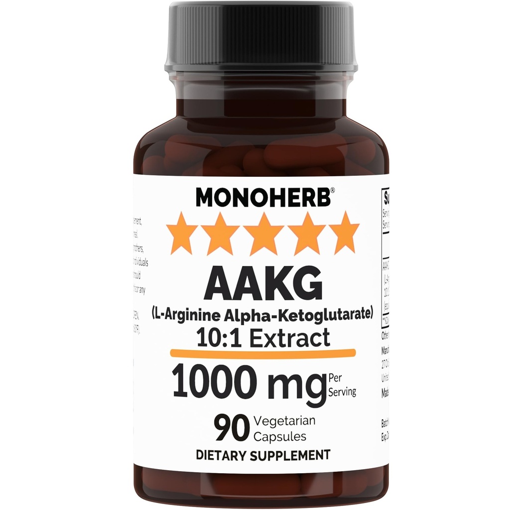 MONOHERB AAKG - L-arginín Alpha-Ketoglutarát - 1000 mg - 90 Vegetariánskych kapsúl