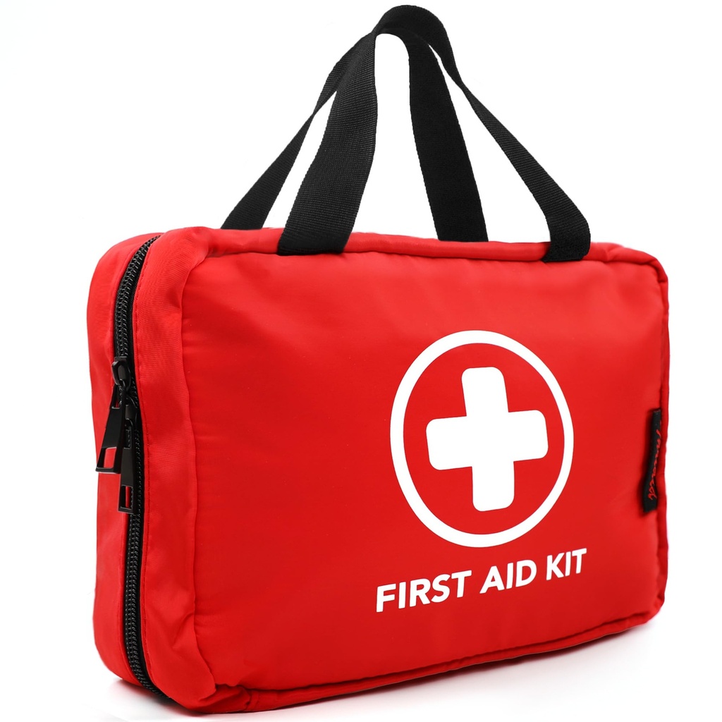 330 Piece First Aid Kit, Premium vodeodolný Kompaktné Trauma Medical Kits for Any Emergencies, Ideal for Home, Office, Car, Travel, Outdoor, Camping, Pešia turistika, Boating (Červená)