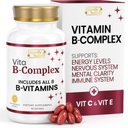 SIGIFY NATURE VitaB Complex with Vitamín C and E, B Complex Vitamíny pre ženy a mužov, Bcomplex doplnky, VIT B1, B2, B3, B5, B6, B8, B9, B12, Super B Softgels - 60 CT