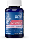 Momy's Bliss Prenatal Multivitamín + Probiotic for Women w/ Folic Acid, Supports Baby Development & Mom's Digestion w/ Zinc, Vitamin B6 & B12, Ginger & Choline, Vegan & Gluten Free (45 Servings)
