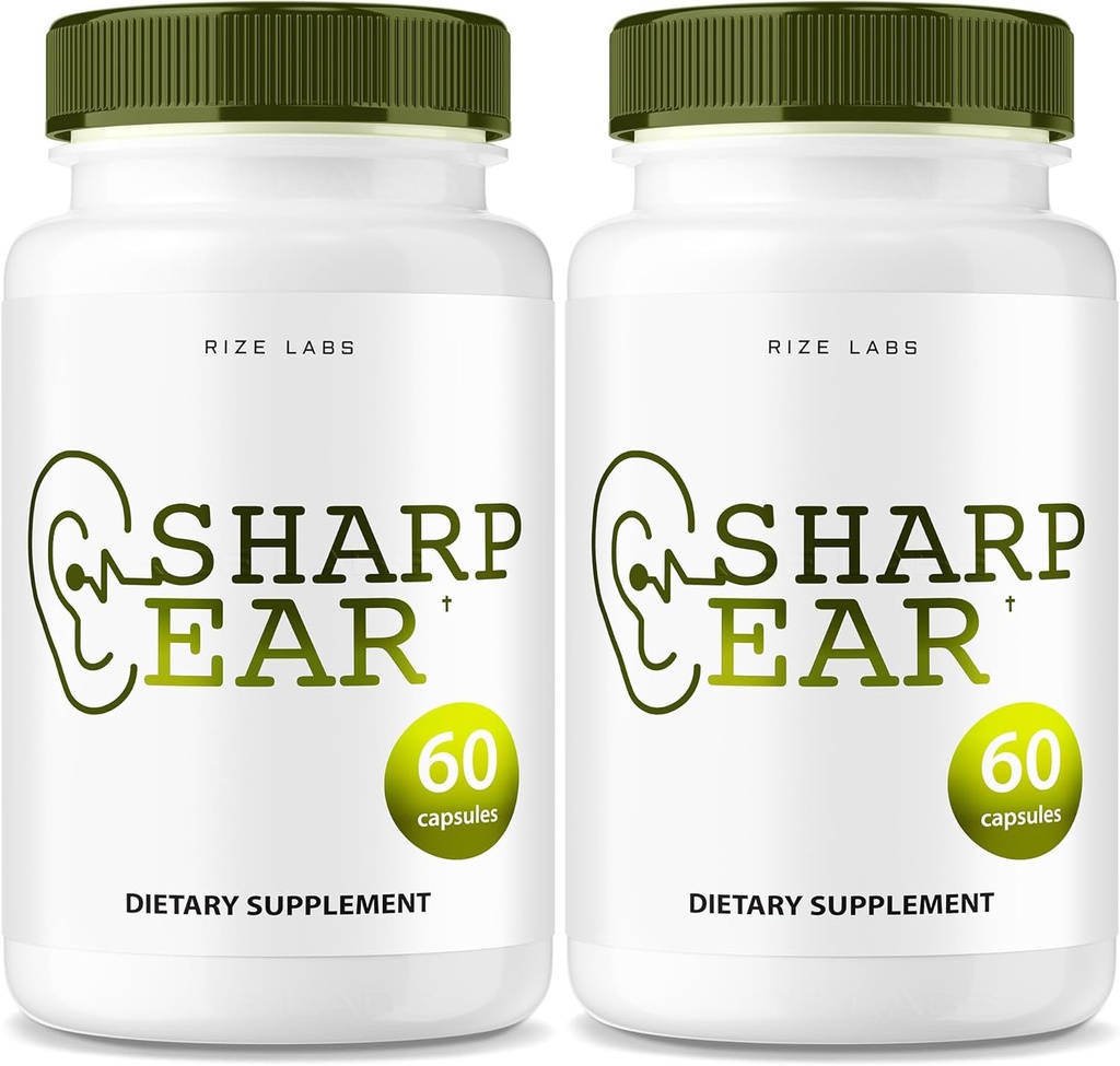 rize laboratóriá Sharp Ear Capsules, Sharp Ear Pills pre čistý sluch, Sharp Ear Supplement to Restoring Hearing Health, Sharp Ear Advanced Formula Maximálna sila (120 Kapsule) (Pack of 2)