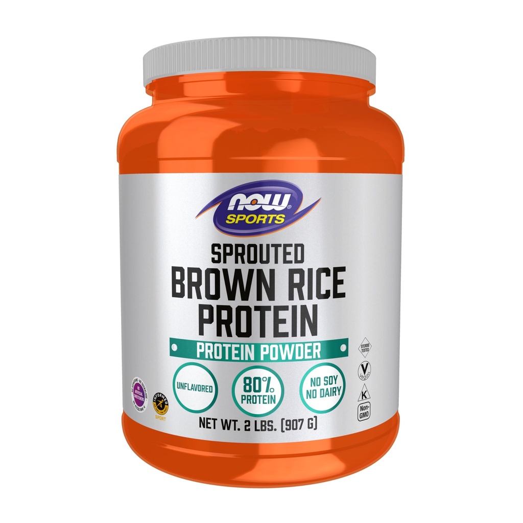 TERAZ Foods Sports Nutrition, Sprouted Brown Rice Protein, 80% Protein, Neochutený prášok, 2-libra