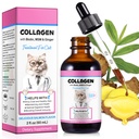 Kolagén pre mačky, Cat Collagen Liquid Drops pre mačky s biotínom, MSM & Ginger Digestive & Imunity Support, Imunity Relief, Skin & Coat and Joint Health, Cat Supplement 60ml