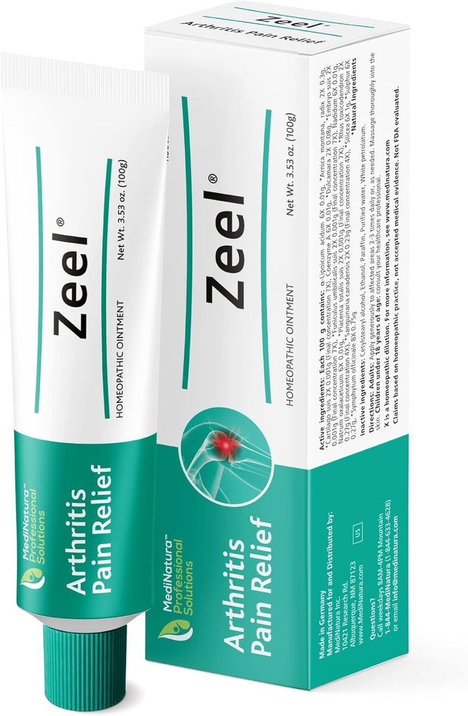 MediNatura Zeel Masť pre spoločné tiffness - Arnica + 14 Aktívne zložky - Made in Germany - 3.53 oz