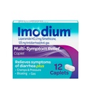 Imodium Multi- Symptom Relief Caplets, Loperamide Hydrochloride & Simeticone Anti- Diareale Medicine for Relief of Diarea, Gas, Bloating, Cramps & Pressure, HSA/FSA Aliable, 12 ot